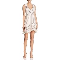 Parker Women's Aldo Sleeveless Striped Linen Ruffle Dress