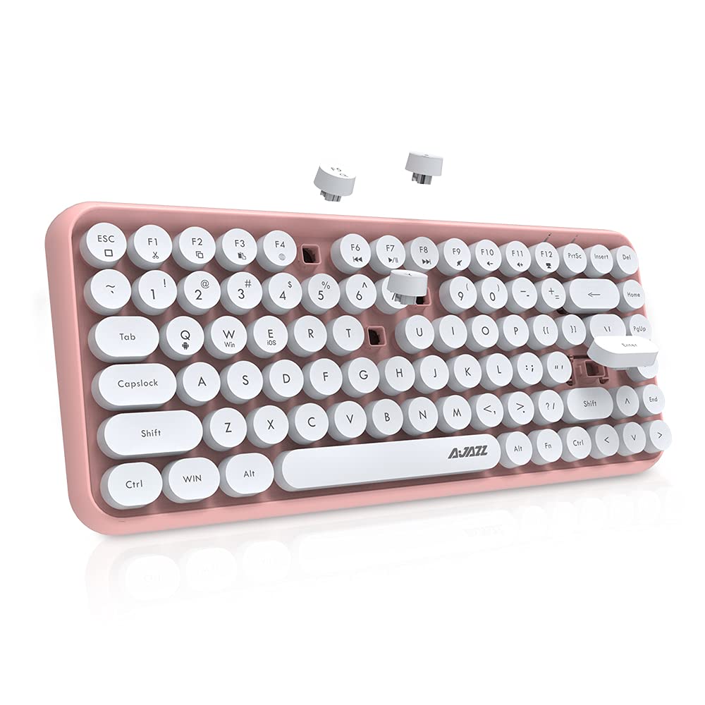 Mua NACODEX 84-Key Pink Wireless Bluetooth Keyboard with Cute Retro Round  Keycaps, Comfortable Ergonomic Typewriter Keyboard Compatible with Android  Windows iOS for Home and Office Keyboard trên Amazon Mỹ chính hãng 2023 |