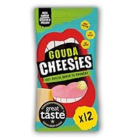 CHEESIES | Crispy Cheese Keto Snack | Gouda | 100% Cheese | No Sugar, Gluten, Carbohydrates | Protein Rich and Vegetarian | Crispy, Baked and Delicious | Multipack | 12 x 20g Bags
