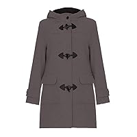 De La Crème Womens Wool & Cashmere Winter Hooded Duffle Coat