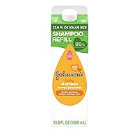 Shampoo, Hypoallergenic, Tear-Free Shampoo for Baby's Delicate Scalp & Skin, Gently Washes Away Dirt & Germs, Paraben-Free, Value Size Baby Shampoo Refill, 33.8 fl. oz