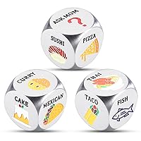 3PCS Food Dice for Couples Food Decision Dice Decider Graduation Gifts for Him Her Back to School Supplies 11th Anniversary Steel Gifts Date Night Sweetest Day Husband Birthday Valentine Christmas