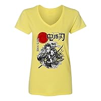 Anime Manga Slayers Tanjiro Nezuko Demon Ladies' V-Neck Tshirt