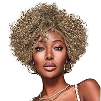 Kim Kimble Aniyah Sassy Coiled Curls Chin-Length Wig, Average Cap, MC25 88SS Honey