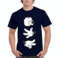 Cartoon Hands Rock Paper Scissors Fashion People Couples Gifts Men's T-Shirt Tee XX-Large Navy Blue