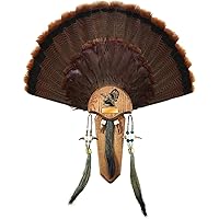 Easy to Assemble Trophy Mount H.S. Strut Three Beard Mounting Plaque with Natural Oak Finish,Brown