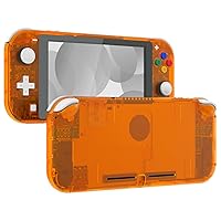 Clear Orange DIY Replacement Shell for Nintendo Switch Lite, NSL Handheld Controller Housing with Screen Protector, Custom Case Cover for Nintendo Switch Lite