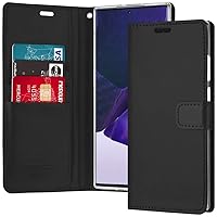 GOOSPERY Blue Moon Wallet for Samsung Galaxy Note 20 Ultra Case (2020) Leather Stand Flip Cover (Black)