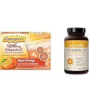 1000mg Vitamin C Powder for Daily Immune Support & NatureWise Vitamin D3 5000iu (125 mcg) 1 Year Supply