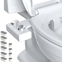 Hibbent Bidet Attachment for Toilet, Non-Electric Dual Nozzle for Frontal & Rear Wash, with 10 Pieces Toilet Seat Bumpers