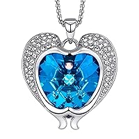 Romantic Dolphin Pendant Necklace Jewelry for Women Birthday Party Gift Sparkling Crystals Silver Plated Heart Pendant Necklaces 1Pcs (Color : 1)