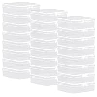 Rocutus 24 Pack Small Clear Plastic Storage Containers with Lids,Beads Storage Box with Hinged Lid for Beads,Earplugs,Pins, Small Items, Crafts, Jewelry, Hardware (4.1 x 4.1 x 1.4 Inches)