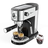 Espresso Machine 20 Bar, Compact Espresso Maker With Milk Frother Steam Wand,  Professional Cappuccino Machine With 49 Oz Removable Water Tank For Lattes,  Macchiatos, Gift For Dad Mom Wife