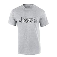 Mens Fathers Day Tshirt Love Hunting Fishing Outdoors Dad Funny Short Sleeve T-Shirt