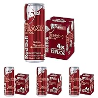 Peach Edition Energy Drink, 12 Fl Oz, 4 Cans (Pack of 4)