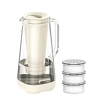 GLACIER FRESH Glass Water Pitcher for Tap Water and Membrane and Activated Filter