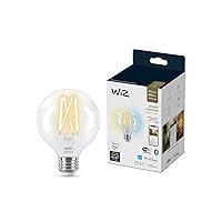 WiZ Clear 60W G25 Tunable White Filament LED Smart Bulb - Pack of 1 - E26- Indoor - Connects to Your Existing Wi-Fi - Control with Voice or App + Activate with Motion - Matter Compatible