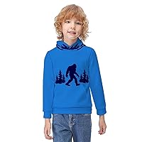 Funny Blue Bigfoot Children's Hoodies Printed Hooded Pullover Sweatshirt For Boys Girls