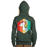 Cute Unicorn Kids' Full-Zip Hoodie - Colorful Hooded Sweatshirt - Art Kids' Hoodie