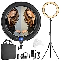 Ring Light,19inch LED Ring Light with Stand &LCD Display Adjustable Color Temperature 3000K-5800K, Makeup Light for YouTube Video Shooting, Portrait, Vlog, Selfie 【Upgraded Version】