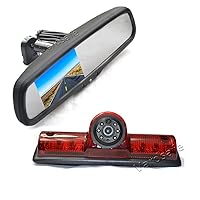 VS503R Third Brake Light Backup Camera & Replacement Rear View Mirror Monitor for NV 1500 2500 3500