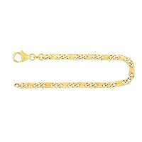 EDELIND Men's Bracelet 333 585 Gold Bangle Dollar Chain 3.7 mm Bracelet 8 14 Carat Real Gold with Lobster Clasp Length Selectable Yellow Gold Bracelet for Men with Jewellery Gift Box Made in Germany