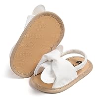 COSANKIM Infant Baby Girls Summer Sandals with Flower Soft Sole Newborn Toddler First Walker Crib Dress Shoes