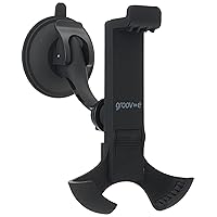 Large Window Mount - Universal Phone Holder & Car Cradle for Mobile Devices - Windscreen Mounting Secure Suction Cup, Rubber Phone Grip, Adjustable Arm - 4.7-6.7 Inch Device Support - Black