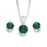 MiChic Jewellery Swarovski Crystal Pendant on 46 cm Silver Chain and Earring Set