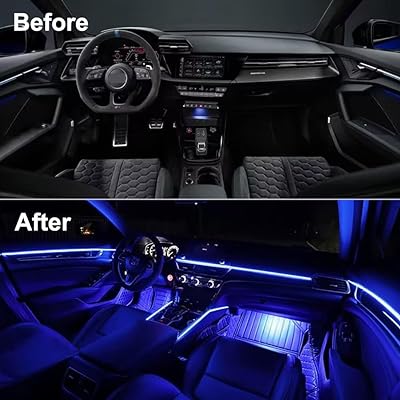 QVEVDACAR Car LED Strip Lights, Multicolor Interior Car Lights, 16 Million  Colors 5 in 1 Ambient Lighting Kit with 236 inches Fiber Optic, Function