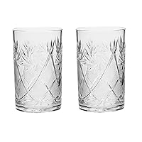 SET of 2 Russian Cut Crystal Drinking Glasses 250 ml / 8.5 oz. for Hot or Cold Liquids Fits Glass Holder 