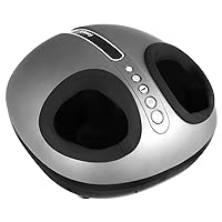 Shiatsu Foot Massager, 3-Different Intensity Adjustable Use Auto-Off Timer Heel Massage with Deep-Kneading Air Compression and Heating, Removable Massagers Suitable for Home or Office, Silver