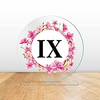 Personlize Round Glass Acrylic Table Number, Custome Table Number, for Wedding, Hotel and Any Table, Simple Table Number,Design Eight. (Pack of 1 to 50)