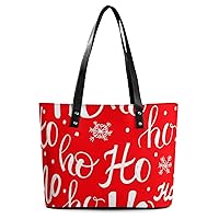 Womens Handbag Ho Pattern With Snowflakes Leather Tote Bag Top Handle Satchel Bags For Lady