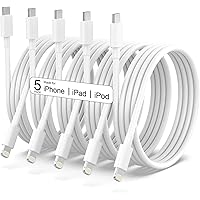 USB C to Lightning Cable [Apple MFi Certified] - 5 Pack 6FT Type C to Lightning Cable Power Delivery Fast Charging iPhone Charger for iPhone 14 13 12 11 Pro Max XR XS X 8 SE