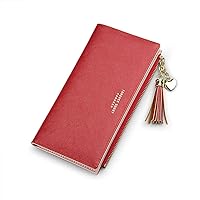 Women'S Wallet Purses With Multiple Card Slots Zip Coin Pocket Ladies Purse Cute Women Leather Wallet Handbag With Cash/Id/Credit Card Holder Can Place A Mobile Phone Of The Right Size，Red