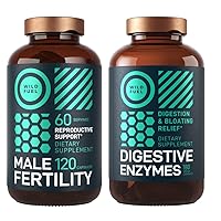 WILD FUEL Male Fertility Supplement and Digestive Enzymes with Probiotics and Prebiotics Health Bundle