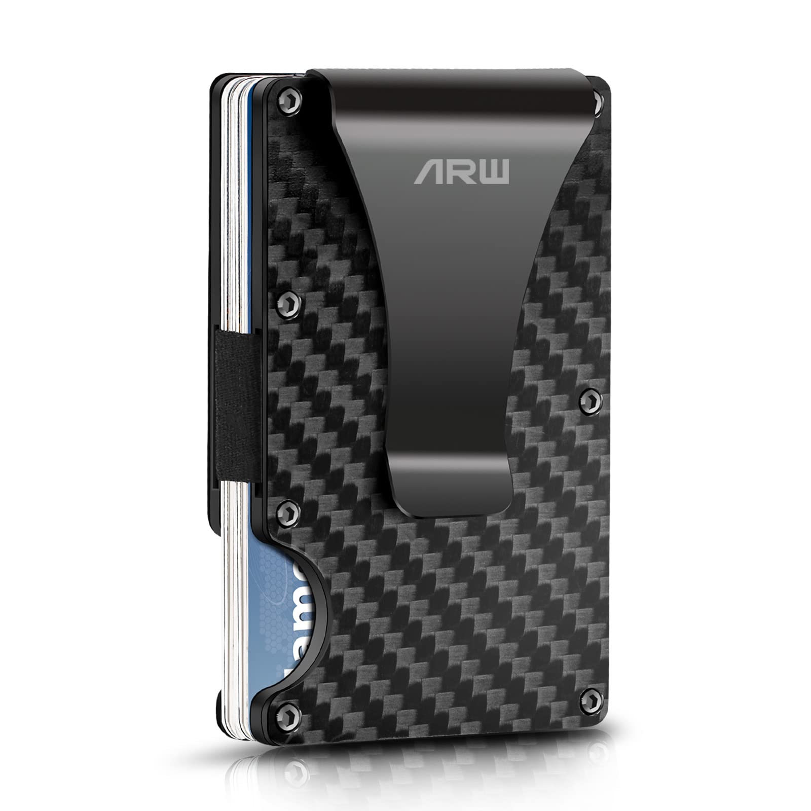 Minimalist Wallet for Men, ARW Metal Money Clip Wallet, RFID Blocking Aluminum Slim Cash Credit Card Holder