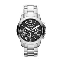 Fossil Grant Men's Watch with Chronograph Display and Genuine Leather or Stainless Steel Band