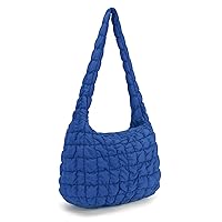 DKIIL NOIYB Quilted Tote Bag Puffy Tote for Women, Lightweight Puffy Tote Bag Lattice Pattern Quilted Handbags 18inch Large Capacity Cotton Padding Shoulder Bag 45cm