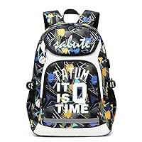 Basketball T-atum Multifunction Backpack Travel Laptop Daypack Night Reflective Strip Fans Bag For Men Women (Blue - 1)