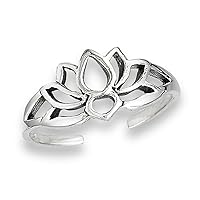 Filigree Flower Lotus Silhouette Nature .925 Sterling Silver Peace Bohemian Toe Ring Band