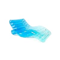 FUNBOY Giant Inflatable Luxury Tri-Color Blue Chaise Lounger, Chair Pool Float for Adults, Transparent Blue Material, Perfect for a Summer Pool Party