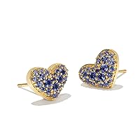 Kendra Scott Ari Pave Crystal Heart Stud Earrings, Fashion Jewelry for Women