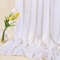 Fabric 10 Yards Sheer White Chiffon Draping Fabric Tablecloth for DIY Solid Wedding Dress Ceremony Reception Party Backdrop