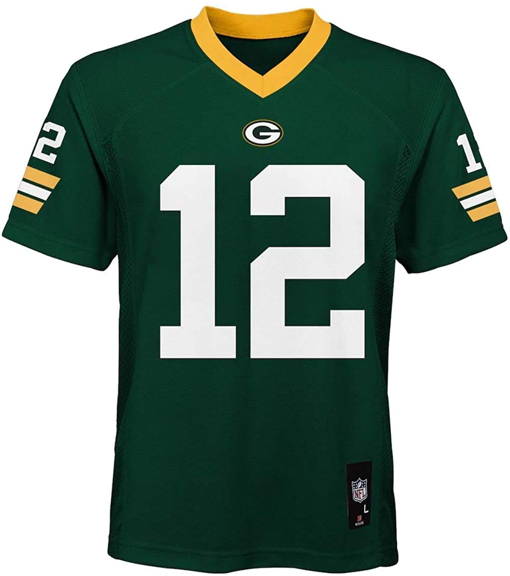 Aaron Rodgers Green Bay Packers NFL Boys Youth 8-20 Green Home Mid-Tier Jersey