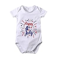 Preemie Outfits Girl Toddler Kids Infant 4 of July Letters Prints Short Sleeve Independence Day Girls Fleece