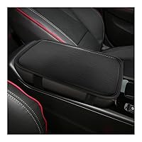 Car Center Console Pad, 11.61''×7.68'' Carbon Fiber Leather Auto Front Seat Armrest Box Covers, Universal Waterproof Seat Arm Rest Protector Cushion Pad for Cars SUVs (Black)