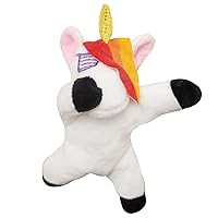 Health Extension SNUG AROOZ Stuffed Animals for Dogs, Baby Dab The Unicorn, Squeaky Puppy Toys, Funny & Crinkle Toy, for Pets - White