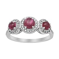 Cluster Ring! 925 Silver 5 MM Natural Pink Tourmaline Wedding Ring